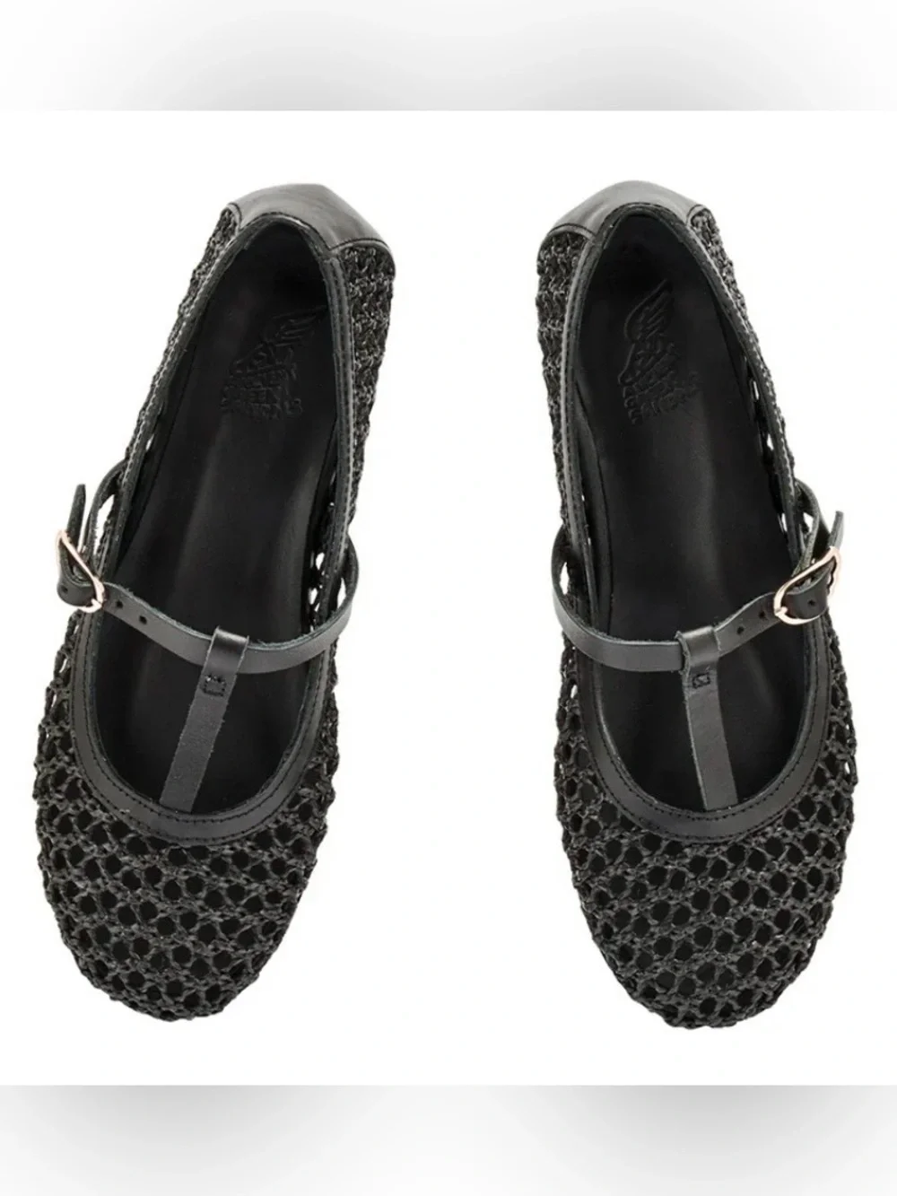 Ancient Greek Sandals Aerati Black Raffia Ballet Flats IT 40 / US 10 $380